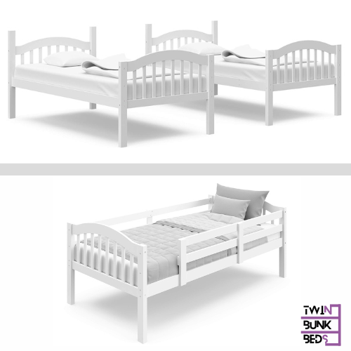 Twin Over Twin Convertible Wood Bunk Bed